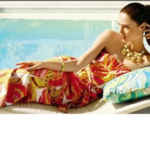 Vintage Banana Republic x Trina Turk Strapless Maxi Dress 12 New Years 2000s - Picture 2 of 8